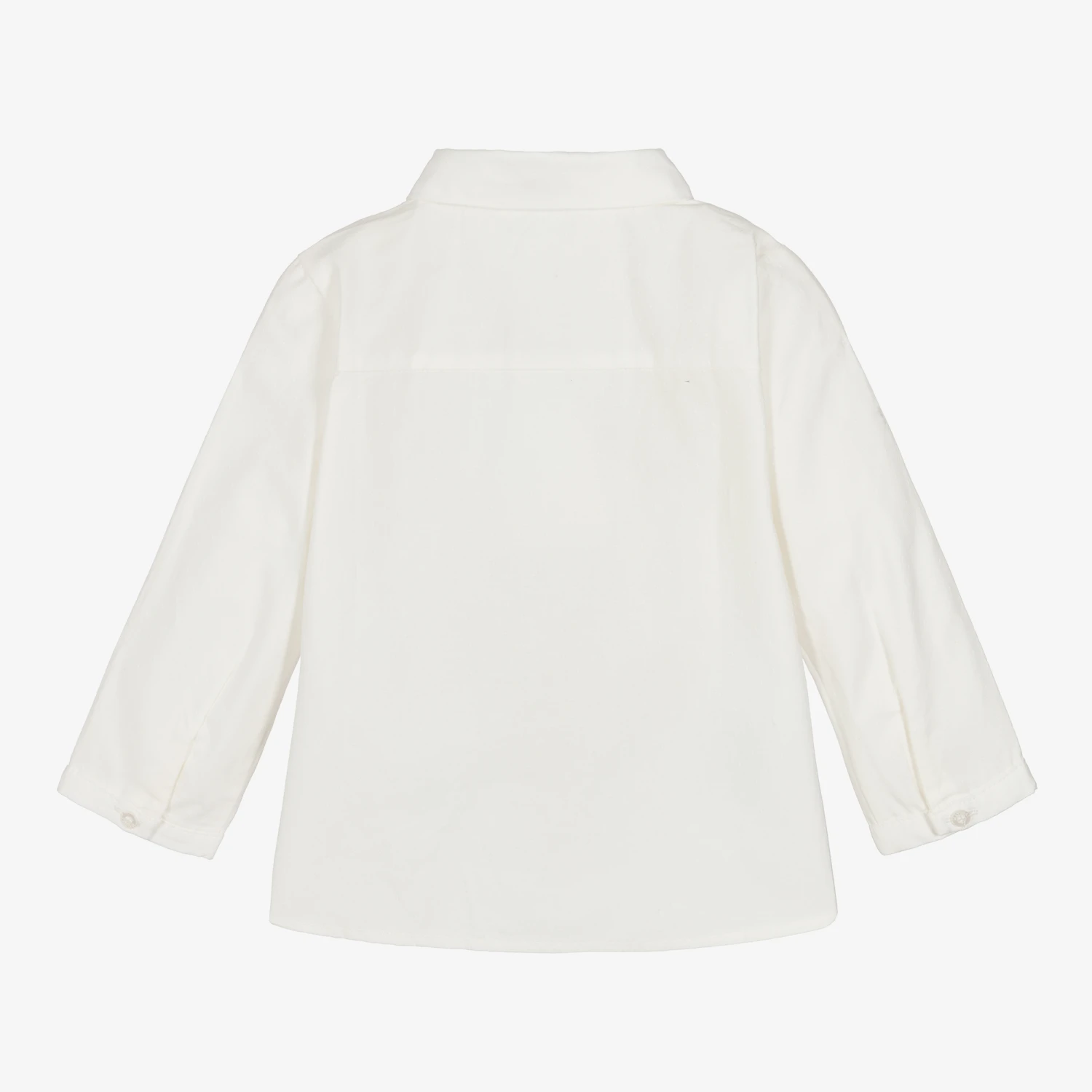 Mayoral Baby Boys Ivory Cotton Bow-Tie Shirt 2 Mayoral Baby Boys Ivory Cotton Bow-Tie Shirt - Image 2