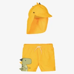 Mayoral Baby Boys Orange Dinosaur Beach Set (UPF 40+)