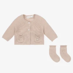 Mayoral Baby Girls Beige Knitted Cardigan Set