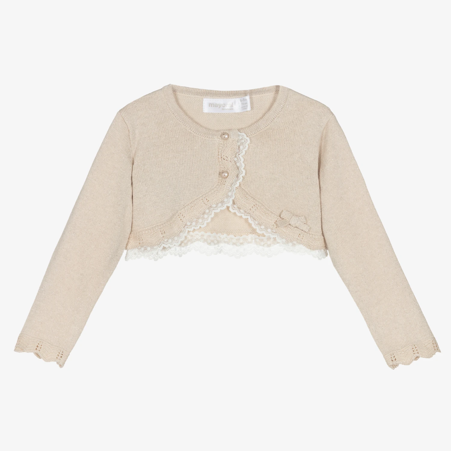 Mayoral Baby Girls Gold Bolero Cardigan 1 Mayoral Baby Girls Gold Bolero Cardigan