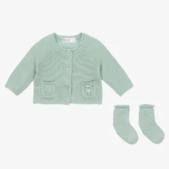 Mayoral Baby Girls Green Knitted Cardigan Set