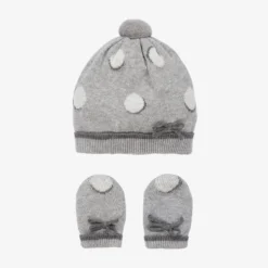 Mayoral Newborn Baby Girls Grey Hat Set