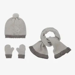 Mayoral Baby Girls Grey Knit Hat Set