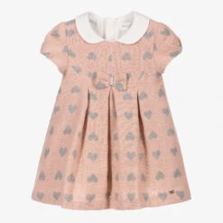 Mayoral Newborn Baby Girls Pink Hearts Dress