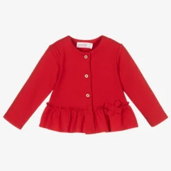 Mayoral Newborn Baby Girls Red Jersey Jacket