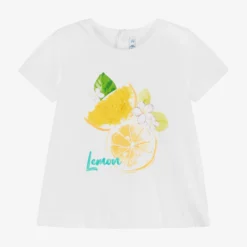 Mayoral Baby Girls White Lemon Cotton T-Shirt