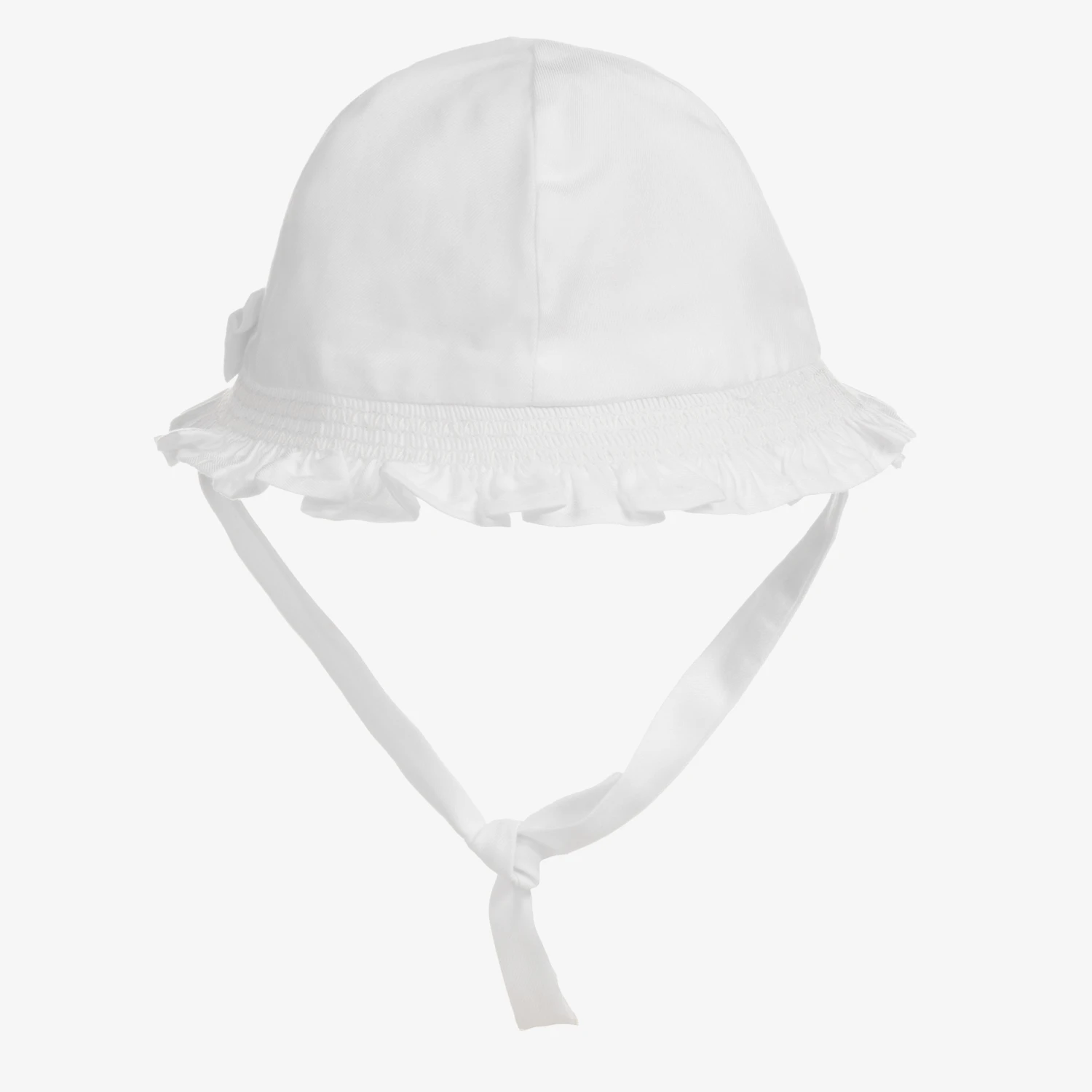 Mayoral Newborn Baby Girls White Sun Hat 2 Mayoral Newborn Baby Girls White Sun Hat - Image 2