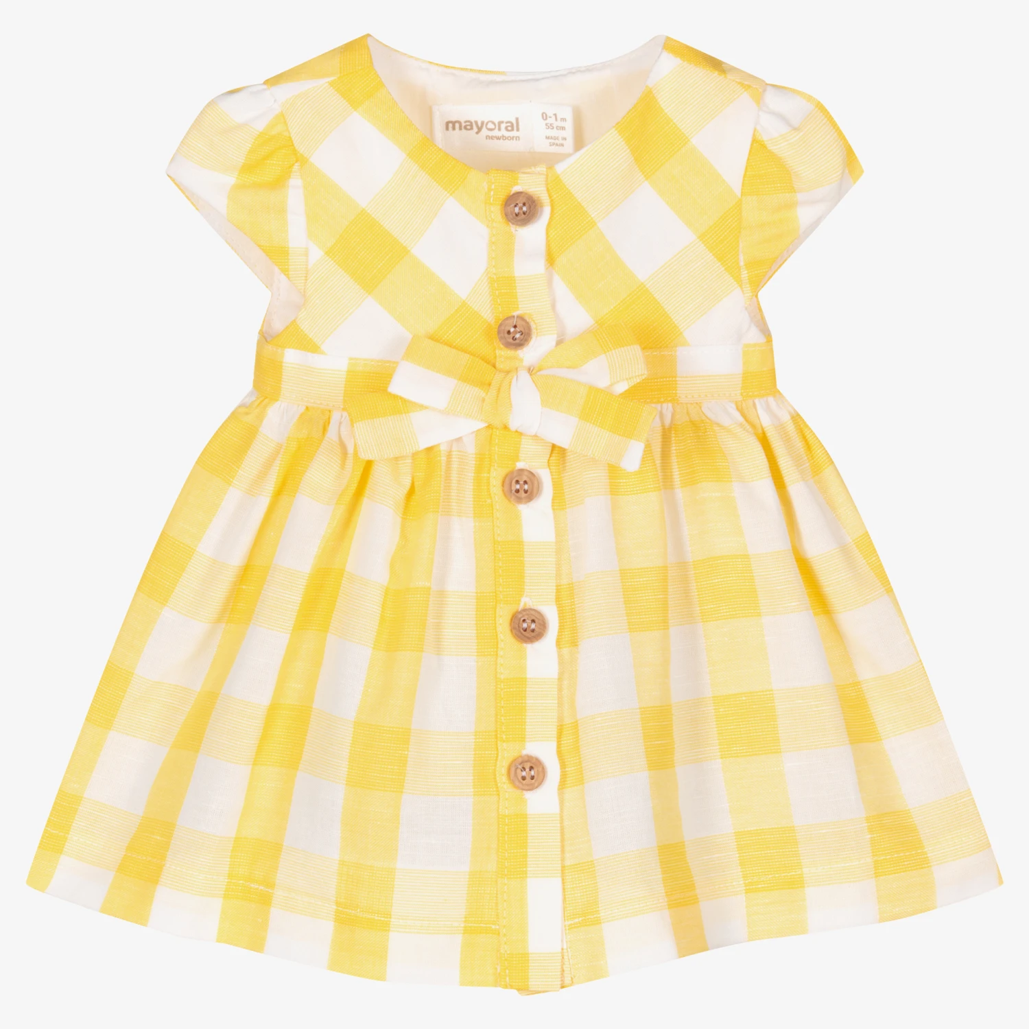 Mayoral Newborn Baby Girls Yellow Dress Set 1 Mayoral Newborn Baby Girls Yellow Dress Set
