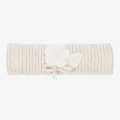 Mayoral Newborn Beige Flower Knit Headband