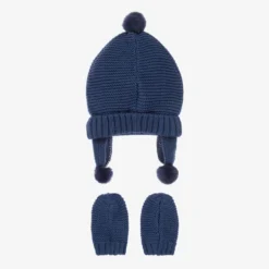 Mayoral Newborn Blue Knit Hat & Mittens Set -BloomBabe Cloth Store mayoral blue knit hat mittens set 410708 0ecf7c64fb76c378141ffb9bc511575935f946ba