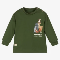 Mayoral Boys Green Cotton Top
