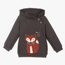 Mayoral Boys Grey Fox Cotton Hoodie