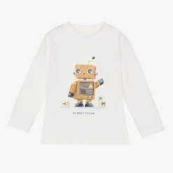 Mayoral Boys Ivory Robot Cotton Top