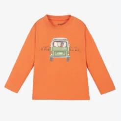Mayoral Boys Orange Cotton Top