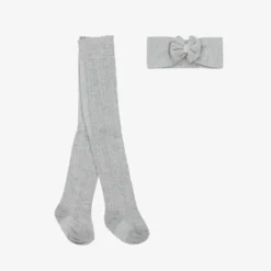 Mayoral Newborn Grey Tights & Headband Set