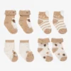 Mayoral Newborn Ivory & Beige Socks (4 Pack)