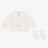 Mayoral Newborn Ivory Cardigan & Socks Set