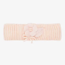 Mayoral Newborn Pink Flower Knit Headband