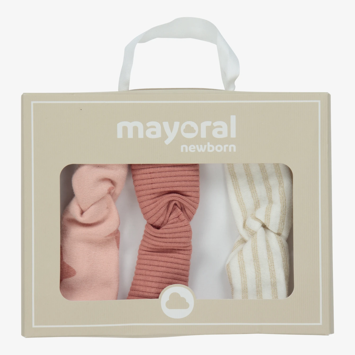 Mayoral Newborn Pink & Ivory Headband (3 Pack) 2 Mayoral Newborn Pink & Ivory Headband (3 Pack) - Image 2