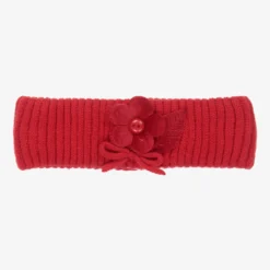 Mayoral Newborn Red Flower Knit Headband