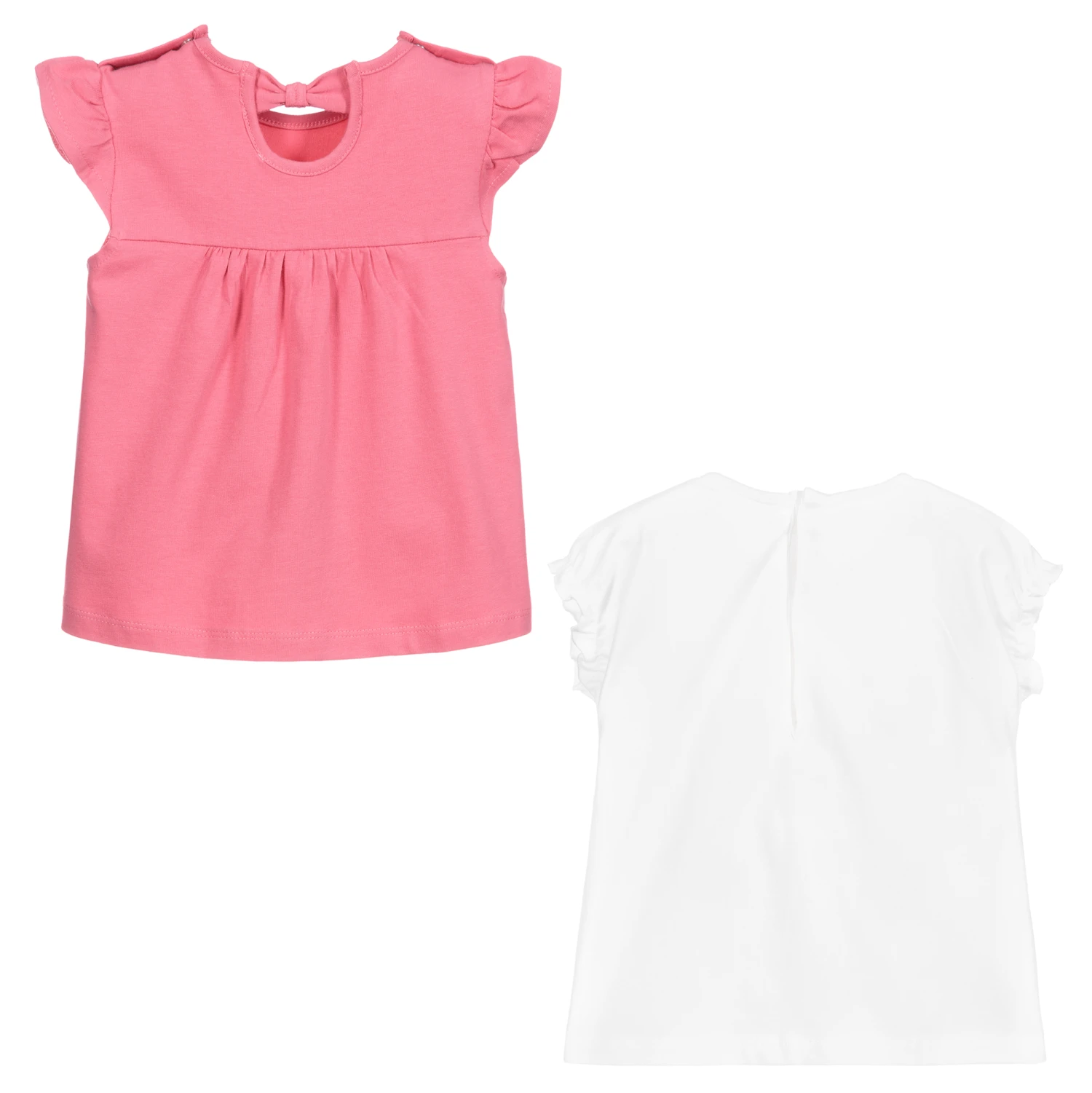 Mayoral Newborn White & Pink T-Shirts (2 Pack) 2 Mayoral Newborn White & Pink T-Shirts (2 Pack) - Image 2