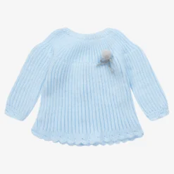 Mebi Baby Girls Blue Knitted Sweater