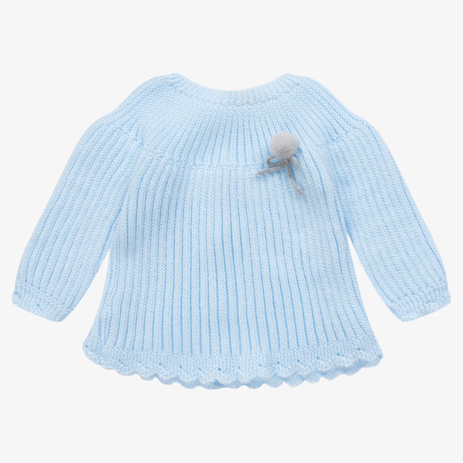 Mebi Baby Girls Blue Knitted Sweater 1 Mebi Baby Girls Blue Knitted Sweater