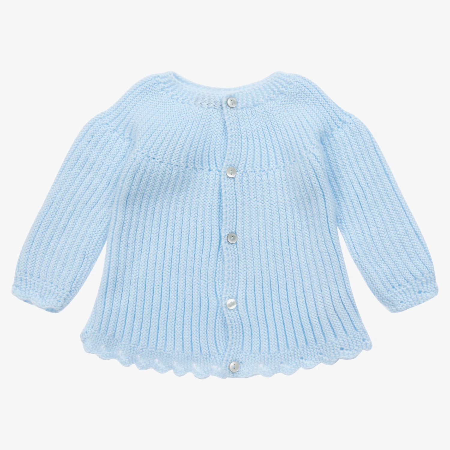 Mebi Baby Girls Blue Knitted Sweater 2 Mebi Baby Girls Blue Knitted Sweater - Image 2