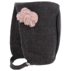 Mebi Baby Girls Grey Wool Bonnet