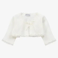 Mebi Baby Girls Ivory Knitted Bolero