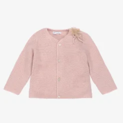 Mebi Baby Girls Pink Knit Cardigan