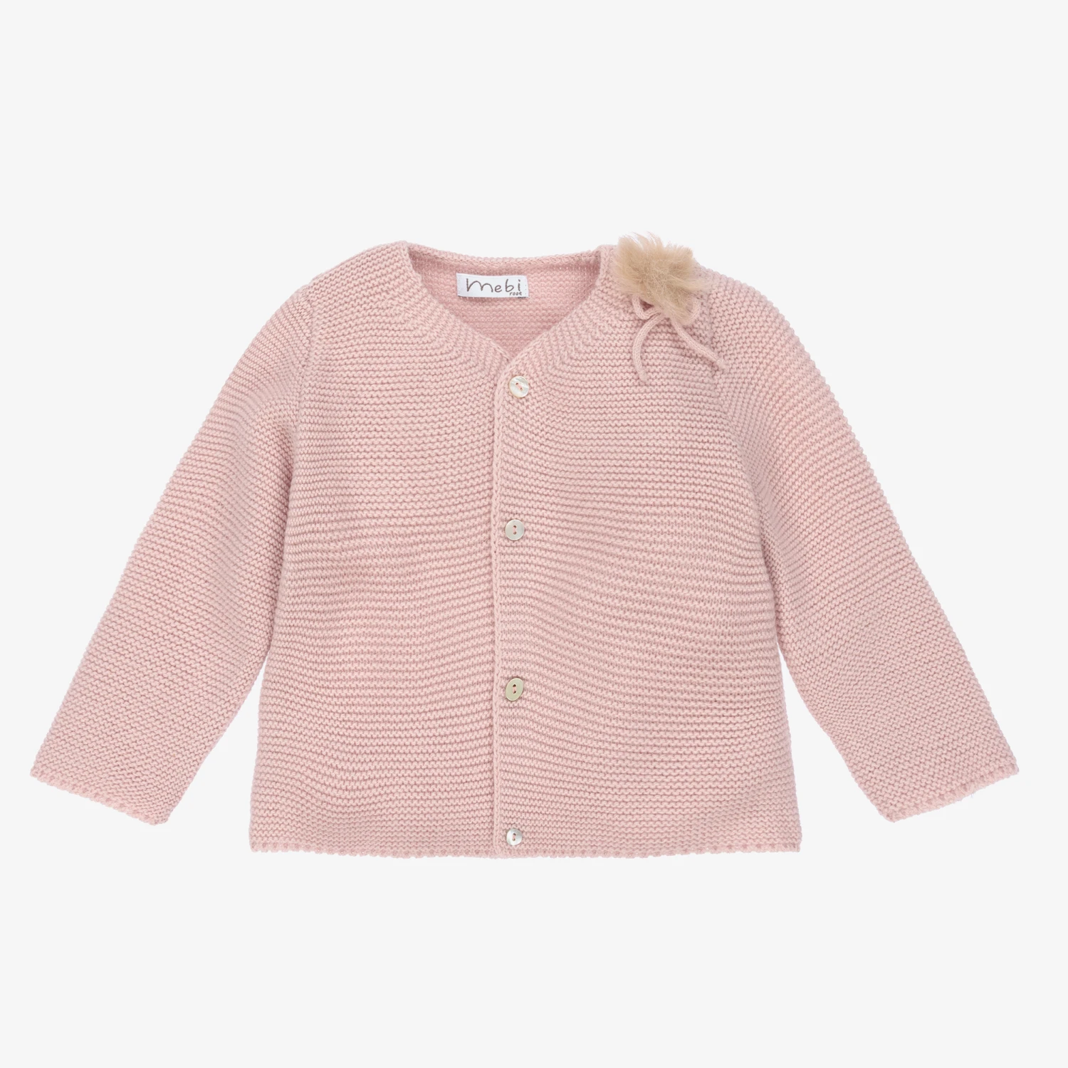 Mebi Baby Girls Pink Knit Cardigan 1 Mebi Baby Girls Pink Knit Cardigan