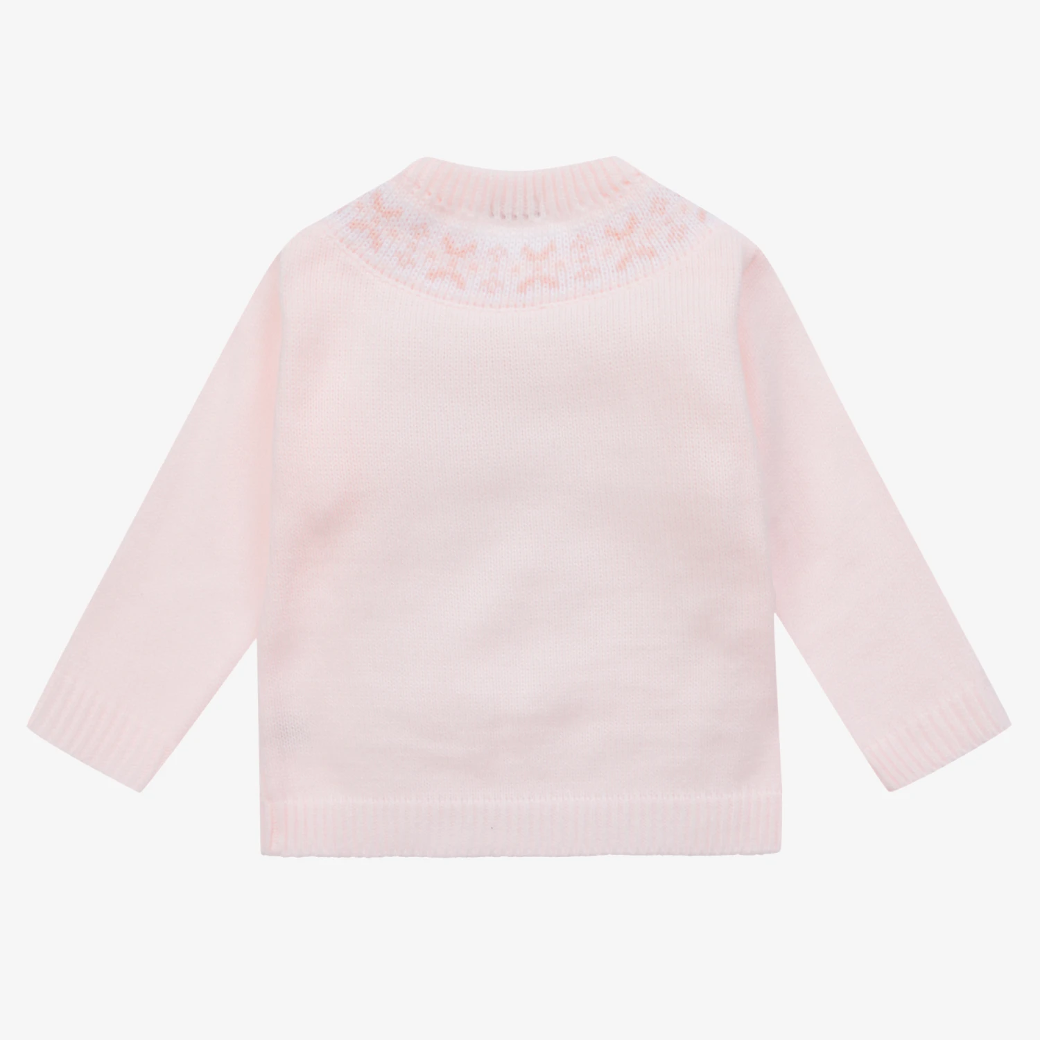 Mebi Baby Girls Pink Knitted Sweater 2 Mebi Baby Girls Pink Knitted Sweater - Image 2