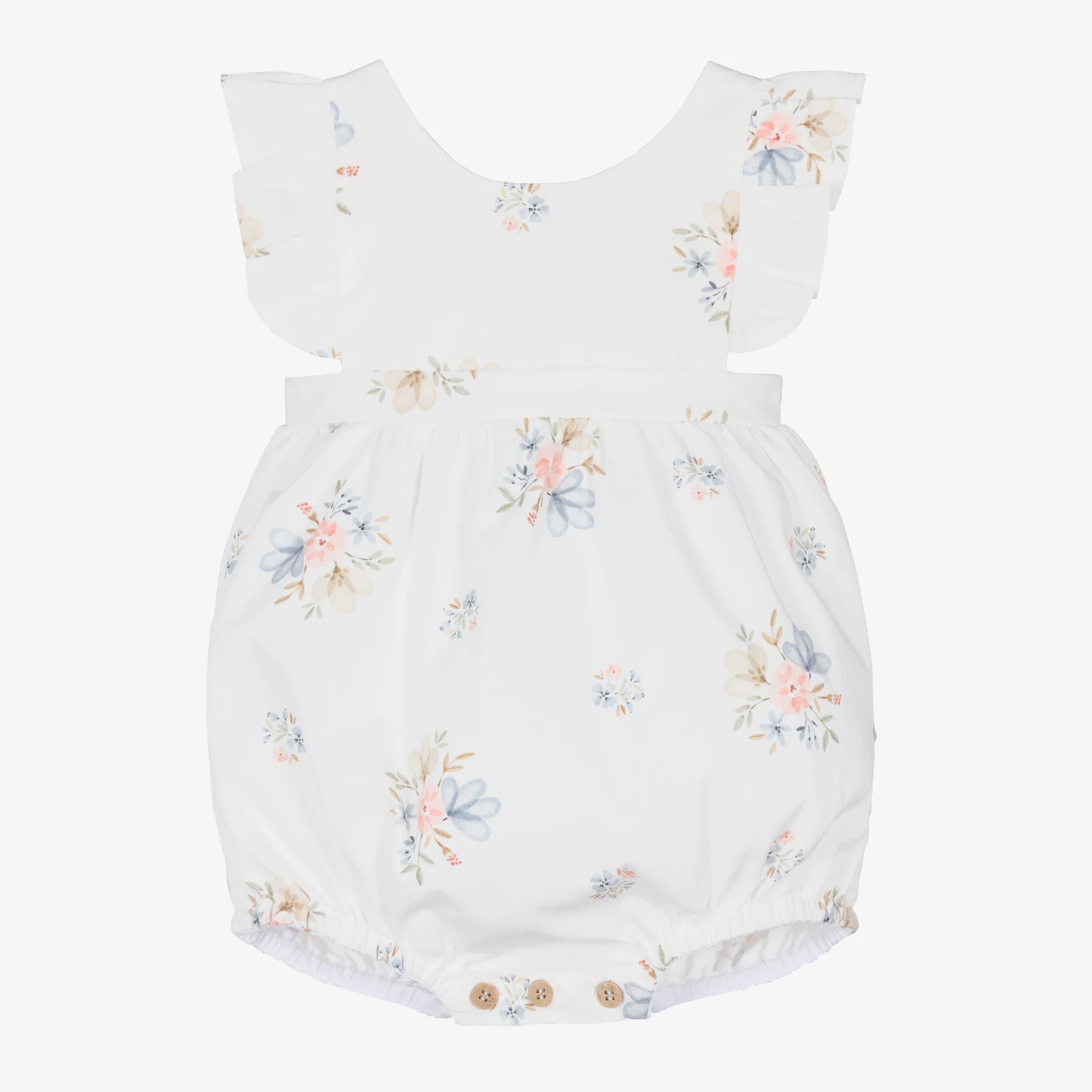 Mebi Baby Girls White Floral Shortie 1 Mebi Baby Girls White Floral Shortie