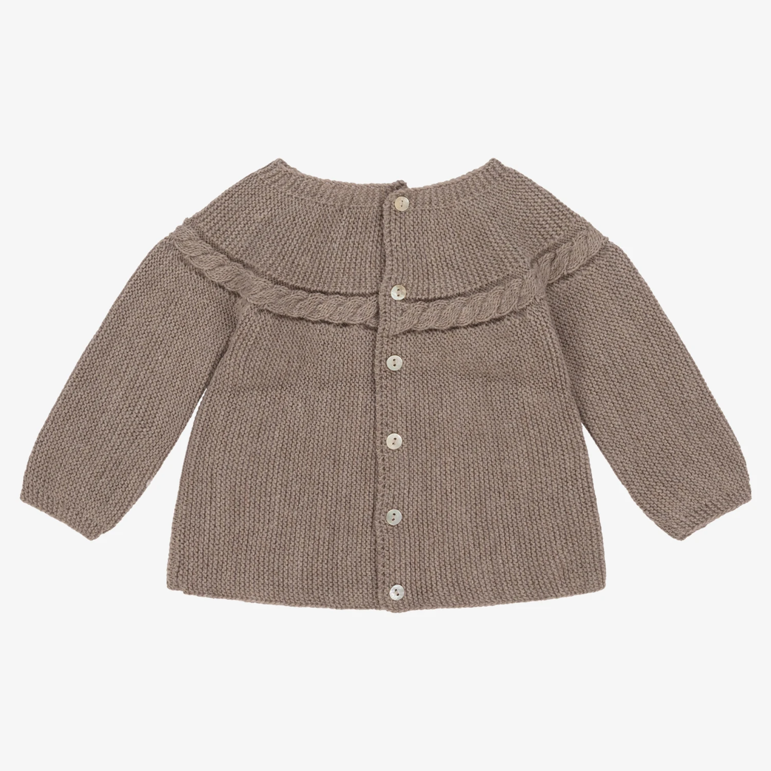 Mebi Brown Knitted Baby Sweater 2 Mebi Brown Knitted Baby Sweater - Image 2