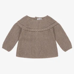 Mebi Brown Knitted Baby Sweater