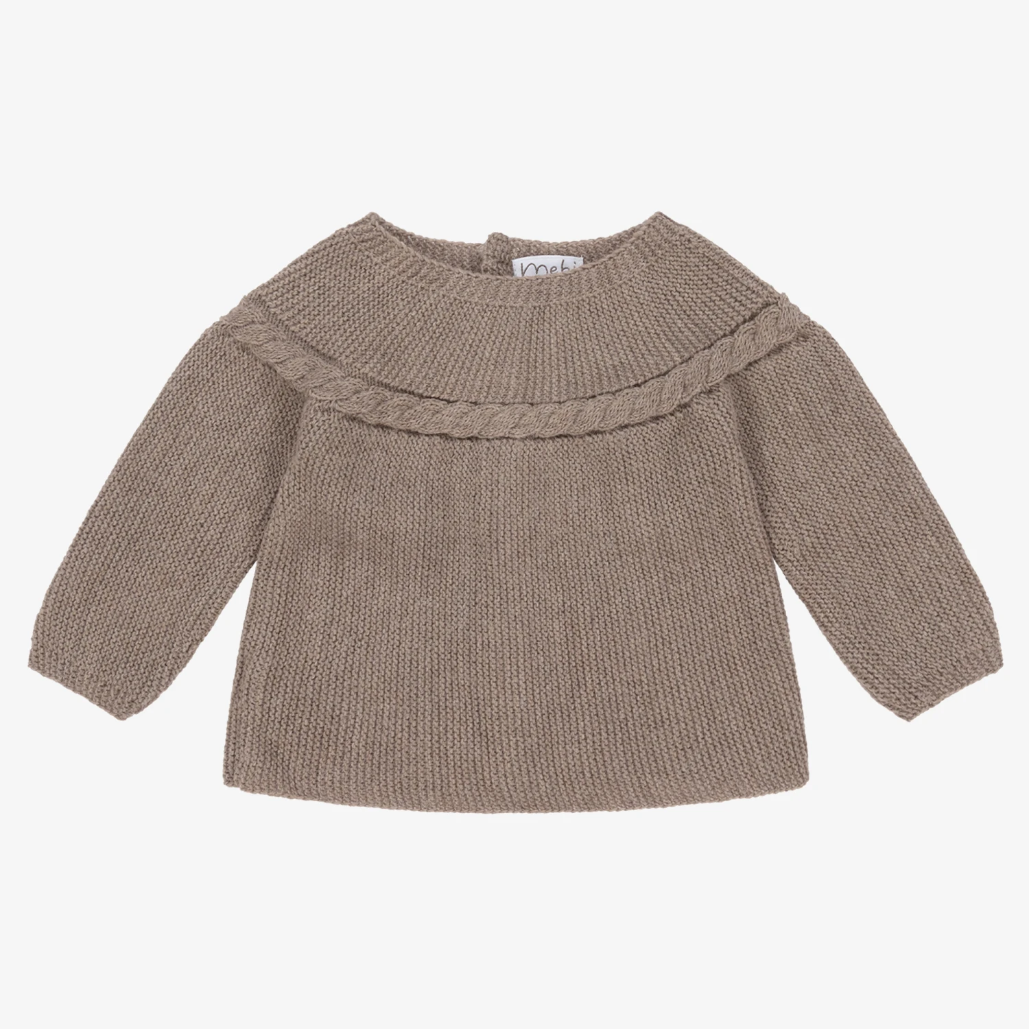 Mebi Brown Knitted Baby Sweater 1 Mebi Brown Knitted Baby Sweater