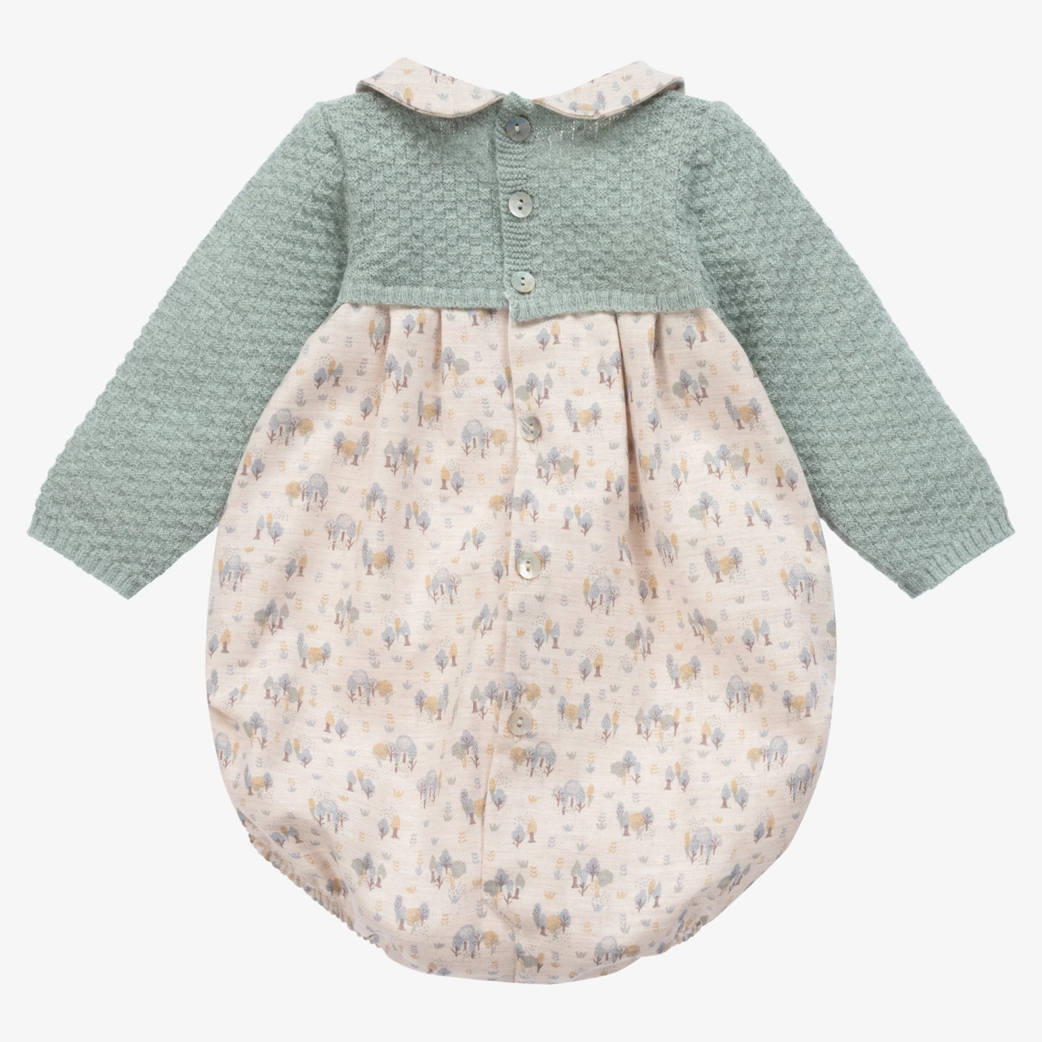 Mebi Girls Ivory & Green Shortie 2 Mebi Girls Ivory & Green Shortie - Image 2