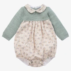 Mebi Girls Ivory & Green Shortie