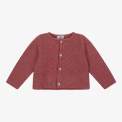 Mebi Girls Pink Cotton Cardigan