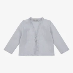 Mebi Grey Cotton Knit Cardigan