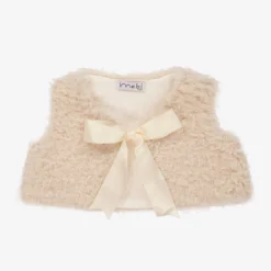 Mebi Ivory Faux Fur Baby Gilet