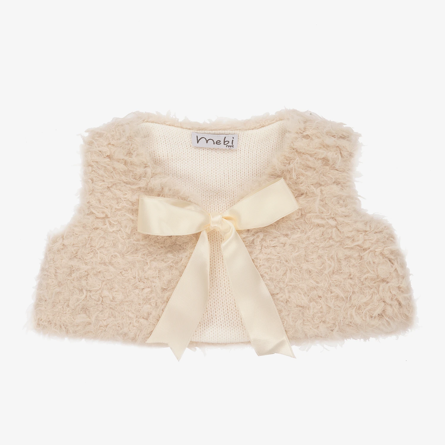 Mebi Ivory Faux Fur Baby Gilet 1 Mebi Ivory Faux Fur Baby Gilet