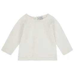 Mebi Ivory Knitted Cotton Sweater