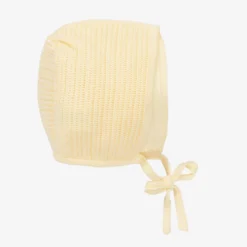 Mebi Yellow Knitted Baby Bonnet
