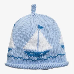 Merry Berries Baby Blue Cotton Knitted Hat