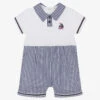 Mintini Baby Baby Boys Blue & White Cotton Shortie