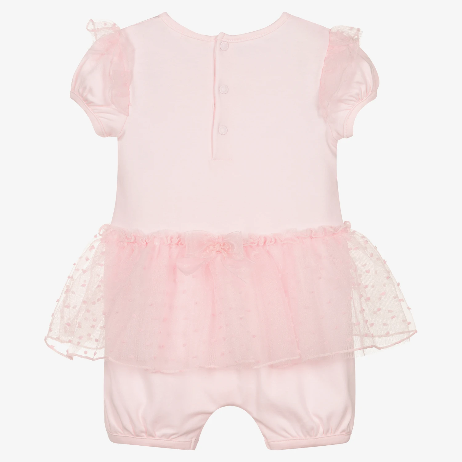Mintini Baby Baby Girls Pink Cotton Shortie 2 Mintini Baby Baby Girls Pink Cotton Shortie - Image 2