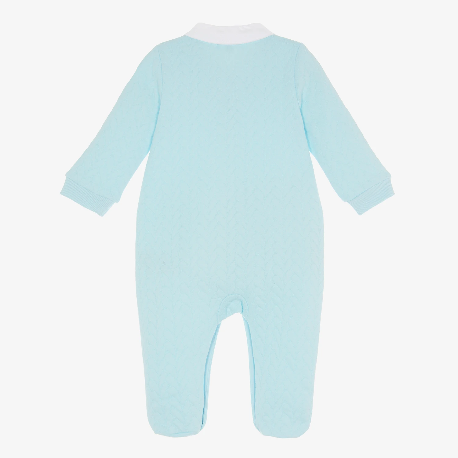 Mintini Baby Boys Blue Cotton Babygrow 2 Mintini Baby Boys Blue Cotton Babygrow - Image 2
