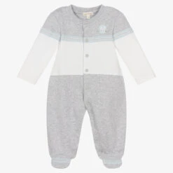 Mintini Baby Boys Grey Cotton Jersey Babygrow